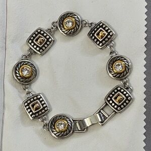 BRIGHTON HEIRESS reversible silver and gold bracelet with Swarovski Crystals